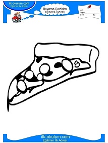 Çocuklar İçin Pizza Boyama Sayfaları 